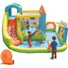 NuvlaGu Castello gonfiabile per bambini con scivolo e parco acquatico, castello gonfiabile con ventilatore 450 W, piscina, canestro da basket e porta da calcio, castello gioco da giardino per esterni, 360 x