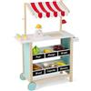 RELAX4LIFE Carretto dei Gelati per Bambini, Gioco Gelateria Giocattolo con 6 Gelati Diversi, Bilancia, Lavagna e Campanello, Bancarella del Mercato per Bimbi Regalo 3+ Anni (79x29x100 cm, Rosso)