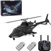ToyGhillied Elicottero RC Air Wolf per adulti, aereo WOLFBUSH AW-911, scala 1/34 2,4 G 9 CH Flybarless con modalità stunt 6G/3D, 2 batterie modello di elicottero RC con posizionamento GPS (versione