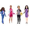 Barbie Carriere - Set di 4 bambole con carriere nello sport e 8 accessori, include Barbie Allenatrice, Arbitra, General Manager e Giornalista Sportiva, giocattolo per bambini, 3+ anni, HKT80