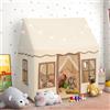 RELAX4LIFE Tenda da Gioco per Bambini, Casetta con Luci a Stella e Tappetino in Velluto, Centro di Attività per Bambini 3+ Anni (Giallo)