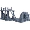 Tims Plum Rovine modulari medievali per tavolo - Kit da 3 pezzi da 28 mm in PLA, stampa 3D, rovine e accessori per miniature, giochi di ruolo fantasy e Skirmish Wargames, grigio