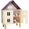 Janod - Casa delle Bambole in Legno Twist - 11 Accessori in Legno - Mobile Bambole - Porte Magnetiche - Giocattolo in Legno FSC - dai 3 Anni, J06617