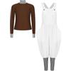 Yyuihri Costume da Operaio di Fabbrica per Bambino Giacca Tuta Pantaloni A Righe Abito di Carnevale