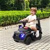 RELAX4LIFE Macchina Elettrica della Polizia per Bambini 6V, Velocità 3 km/h con Megafono Musica Sirena Lampeggianti e Fari, Porta USB,5-5 Anni,Portata 25 KG (NERO)