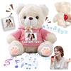 FAHOXUMR Orso di Peluche Personalizzato con Nome Foto Personalizzato, Orsacchiotto Peluche come Regalo Personalizzato per Donne Uomini a San Valentino, Regali Anniversario, Regali di Natale (20 cm)