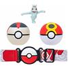 Pokémon PKW2717 - Clip and Go Poké Ball Belt Set - Reball, Timerball & Machollo, set ufficiale con statuetta