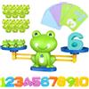 Pesoncarl Gioco di Equilibrio della Rana, Giochi di Matematica per l'asilo con Bilancia in plastica con Rana, Numeri e Carte, Giocattoli educativi per contare per Bambini dai 3 Anni in su