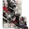 vhjRTYf Puzzle da 1000 pezzi con cavaliere medievale rosso e nero per adulti, un passatempo rilassante e un'ottima idea regalo (38x26cm)