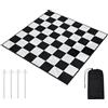 Yuxung Tappetino gigante da gioco di scacchi da 2,7 x 2,7 m, in nylon, per esterni, con 4 chiodi a terra e borsa portaoggetti, compatibile con set di scacchi giganti da 63 cm, 94 cm e scacchi giganti