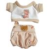 niannyyhouse Peluche da 20 cm, con mucca, volpe, coniglio, t-shirt, cinturino, pantaloni, 20,3 cm, morbido peluche da vestire (marrone)