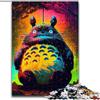 MrChunlong Puzzle per adulti da 1000 pezzi di Totoro in legno, gioco interattivo per famiglie, decorazione fai da te per la casa, stimolante rompicapo regalo, 1000 pezzi(50x75cm)