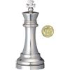 Bartl EUREKA- Gioco di Scacchi King Cast, Colore Argento, 473686