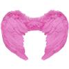 CARTOON Ali d'angelo rosa in piuma 50 x 40 cm accessorio costume carnevale cosplay e feste a tema ali decorative con elastici leggere per travestimenti spettacoli shooting fotografici