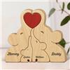 Drawelry Puzzle Personalizzato per Famiglia di Elefante in Legno con nomi da 1 a 10, Puzzle Artistico in Legno Personalizzato Ornamento da Tavolo Decorazione Casa (Style 5)