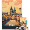 ZKYUBEK Puzzle da 1000 pezzi raffigurante la città di Praga per adolescenti, gioco stimolante, ideale come regalo per tutta la famiglia, 38x26cm