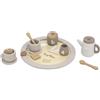 Mainely Gioco da tè in legno Nougat personalizzabile - con vassoio e accessori, gioco di ruolo per la cucina giocattolo - per bambini a partire da 18 mesi - personalizzato con nome - Label Label
