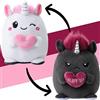 corimori Doudou d'atmosfera, 16 cm, reversibile, unicorno Lily & Ruby bianco, rosa, antracite | allegro vs infastidito
