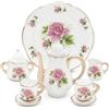Odoria 1/6 Set Teiera in Miniatura Accessori Casa Bambole, Fiore Porpora