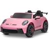 Beneo Motors Auto elettrica per bambini Porsche 911 24V con trazione 4x4, rose, due posti, telecomando 2,4 GHz, ingresso USB/AUX, motori 200W, sospensioni, batteria al litio, luci LED anteriori e posteriori