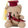Qutalmi Orso di laurea imbottito, orso di laurea Pimpicchiato animale - Giocattolo peluche da 5,1 pollici con cappello e certificato - Souvenir di laurea per decorazioni per la casa sugli scaffali da
