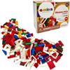 Q-Bricks Set da costruzione con blocchi classici - Set da 250 pezzi - 17 forme tra cui porte, finestre, tegole - 6 colori - scatola riutilizzabile