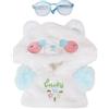 niannyyhouse Vestiti per bambola di peluche, 20 cm, con cappuccio, occhiali, felpa calda da 20,3 cm (bianco)
