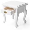 Odoria Miniatura Tavolini Laterali Comodini: Scala 1/12 Tavolo Bianco per Casa delle Bambole Salotto Camera da Letto - Mini Mobili Legno con Cassetto Francese Country