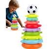 Generic Anelli impilabili giocattolo - 20x10x10cm, plastica, multicolore, gioco di equilibrio, giocattolo educativo | Torre sicura per bambini, sviluppo di asili e abilità di viaggio