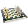 Manopoulos Set scacchi Renaissance - Ottone e Nickel - Scacchiera verde