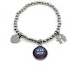 Silvia Creations And Co Bracciale elastico perle acciaio ciondolo W LA PROF e charms