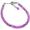 Silvia Creations And Co Bracciale donna con perle di calcedonio viola da 4 mm