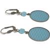 Handmade Orecchini in resina Seigaiha onde Giappone turchese ottone bronzo perline 18x25mm