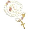 Handmade Generico Rosario personalizzato in vera madreperla - Regalo battesimo bimba, prima comunione, cresima e matrimonio, 5 decine, placcato oro 18K e acciaio inox