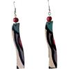 Handmade Orecchini Pendenti in Legno Dipinti a Mano - Design Geometrico Ondulato, Leggeri ed Ecosostenibili - Gioielli Artigianali Made in Italy