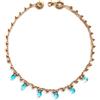 Handmade collana boho/minimalista, girocollo con perline di vetro a goccia e perline di metallo, beige/dorato/turchese, Gioielli all'uncinetto, Made in Italy, Bijoux da donna, Lavorazione Artigianale