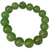 Handmade Bracciale in Peridoto da 12 mm, pietre lisce, elastico 19 cm, Fatto a Mano