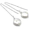 Generico Orecchini Lunghi con Perle Barocche Bianche, Pendenti in Argento 925 Italiano, Gioielli Minimalisti, Regalo per Lei