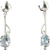 Handmade Orecchini pendenti leggeri in argento sterling 925 con montatura a griffe minimalista e topazio blu naturale
