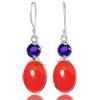 Kanika Jewelry Trove Red Onyx, Amethyst 925 Sterling Silver Dangle Earrings for Women, for, Christmas Gift, Valentine's Day Gift, New Year Graduation Gift, Handmade 2 Stone Earrings