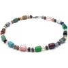 Generico Collana con Giada Verde Quarzo Rosa Malachite Agata, Girocollo Pietre Dure, Gioielli Artigianali