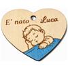 Il Catoju del Vinile -Bomboniera Nascita Personalizzata in Legno a Cuore - "È Nato" - Decorazione Baby Boy, Idea Regalo Neonato, Battesimo- dimensioni 7x6 cm- 10 Pezzi (20)