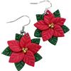 Handmade Orecchini Stelle di Natale Donna - Orecchini Natalizi Fatti a Mano in Argilla Polimerica - Orecchini Eleganti Leggeri - Made In Italy Artigianale Idea Regalo Natale