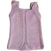 Generic Tutina neonata fatta a maglia, in lana merino lilla con bottoncini di legno. Idea regalo di nascita. ARTICOLO ORIGINALE UNICO MOMpATchWORK