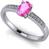Arte Oro Gioielli Anello oro bianco 18Karati 750 impreziosito da uno Zaffiro rosa 0.49 ct AAA e diamanti taglio brillante 0.10 ct totale con certificato di garanzia gemmologica