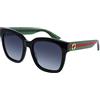 Gucci Occhiali da Sole Gucci GG0034SN Black Green/Grey Shaded 54/20/140 donna