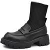 IF FASHION Scarpe Stivaletti Mocassini Loafer Slip On Con Calzini Da Donna Platform Piatta forma XG108 Nero N.40