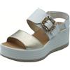 IGI&Co 7667322 Nappa Platino Sandali per Donna in Pelle con Zeppa Alta Triplo Strappo (Taglia 38)