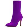 Vrupons Stivaletti da donna alla moda, con tacco a spillo, Colore: arancione., 37 EU