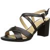 Geox D Nesa C, Sandali con Zeppa Donna, Nero (BLACKC9999), 35 EU